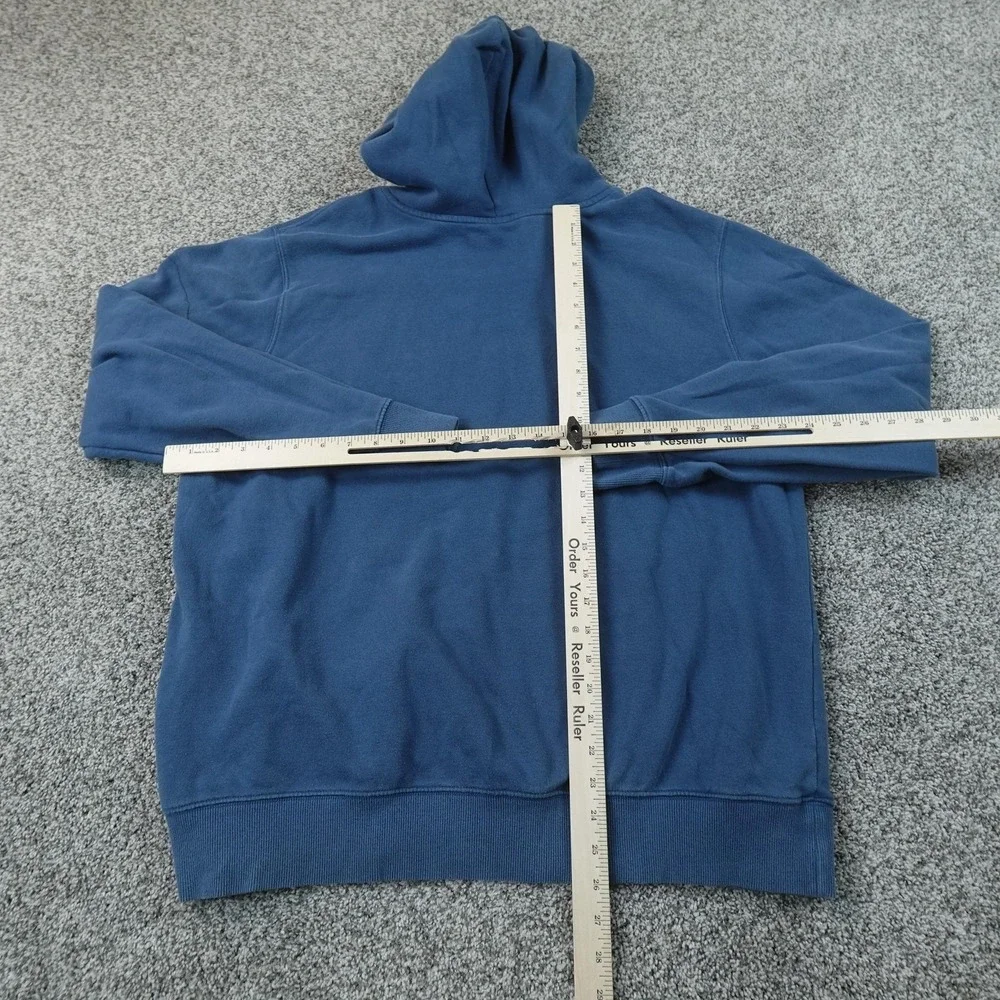 North Face Hoodie Mens XL Blue Logo Fleece Pullover Sweatshirt Sweater Outdoor